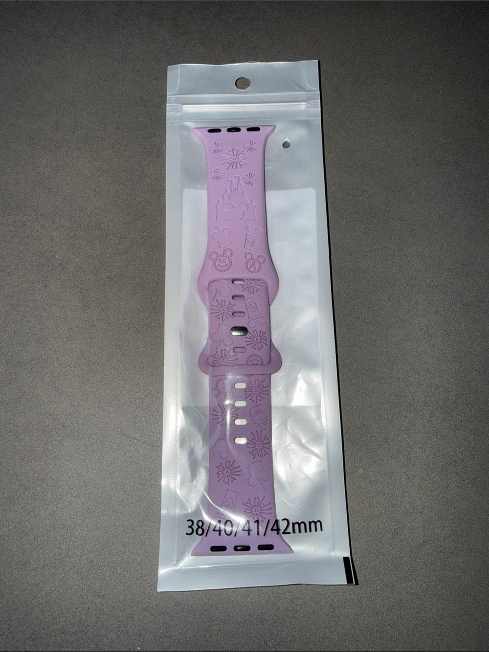 Disney Castle Lilac Floral Silicone Watch Band Compatible 38/40/41/42mm